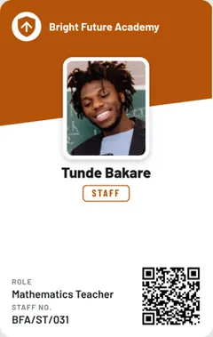 The Bold ID card design for staff