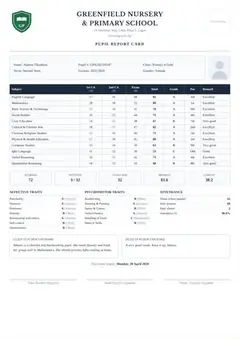 The Classic report card design